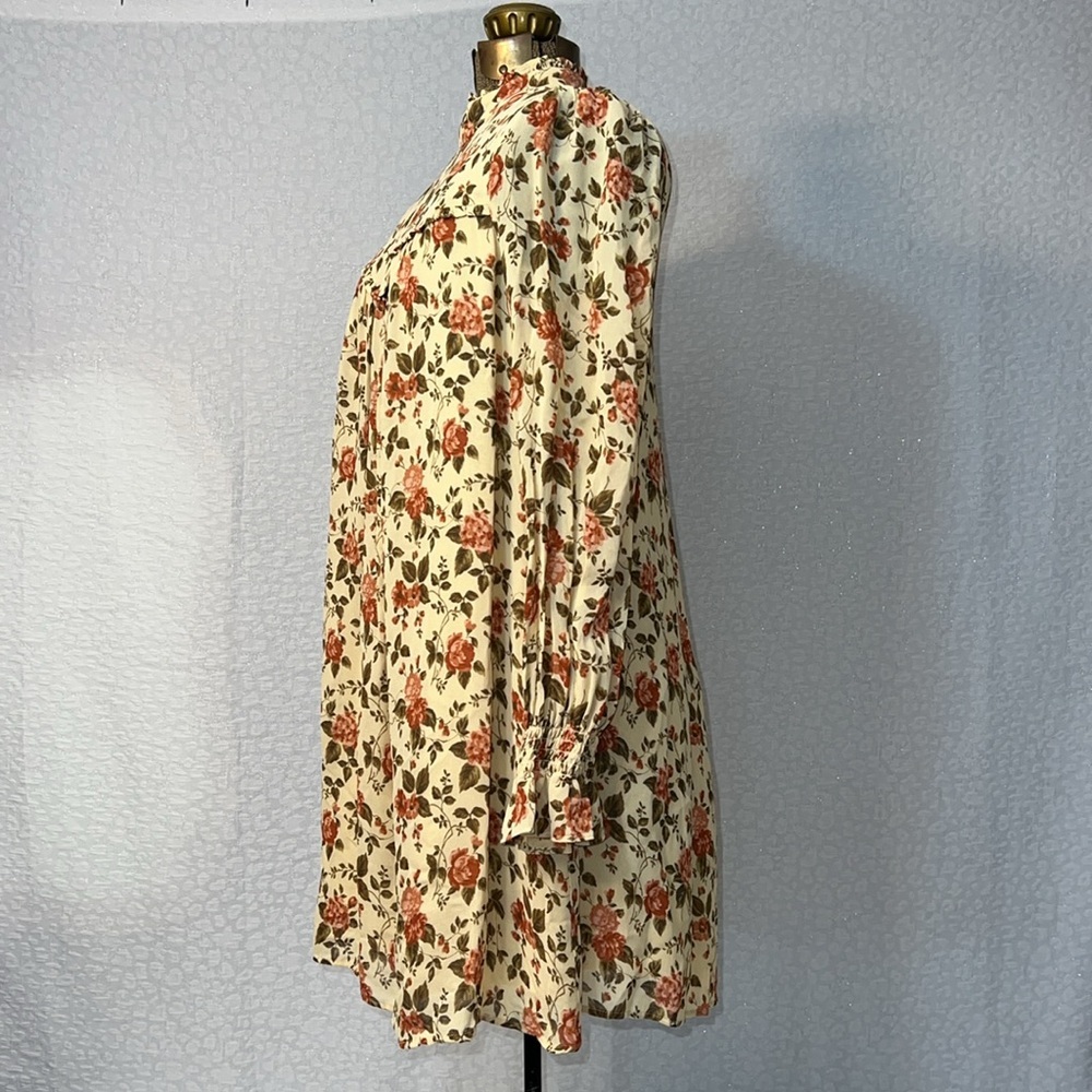REFORMATION COTTAGCORE RUFFLED VARENNA FLORAL PRINT CREPE MINI DRESS XS - Picture 7 of 16